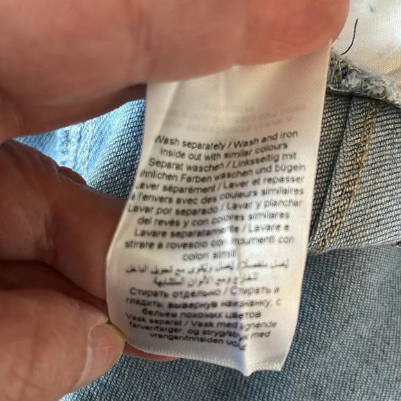 CREAM Mason Butterfly Cropped Shape Fit Jeans Blue Light Wash Mid Rise Fray 30 - Picture 11 of 13